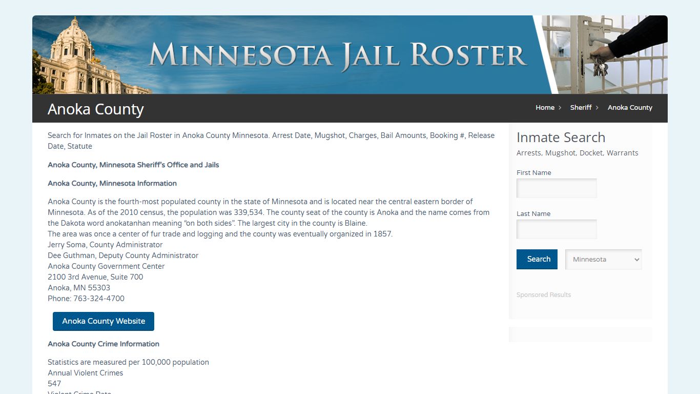 Anoka County | Jail Roster Search